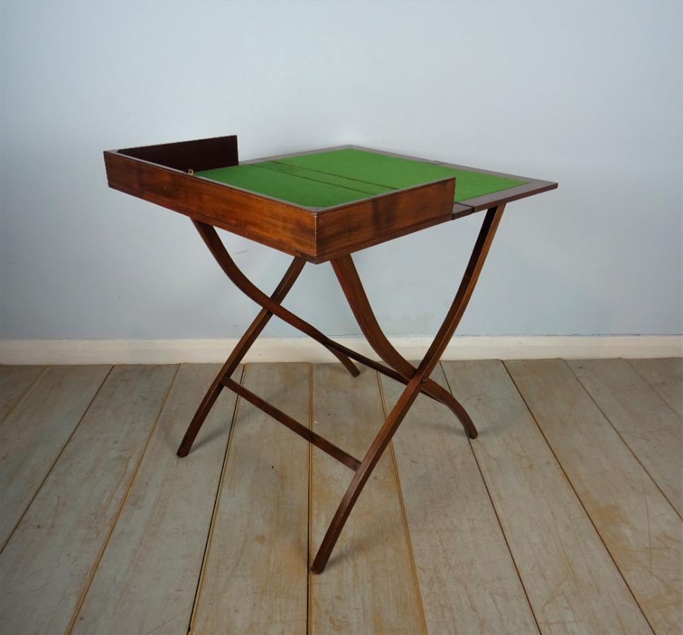 Mahogany Campaign Folding Desk Coaching Table